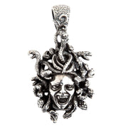 Snake Head Gorgon Medusa Sterling Silver Gothic Pendant