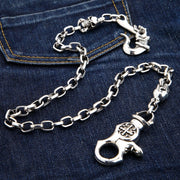 Tribal Gothic Skull Sterling Silver Wallet Chain