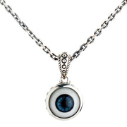 Large Evil Eye Eyeball Sterling Silver Gothic Necklace