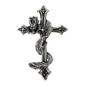 dragon cross silver pendant