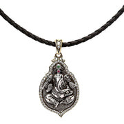 Sterling Silver Ganesh Pendant Necklace-Bikerringshop