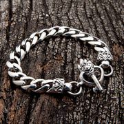 Heart Key Curb Sterling Silver Bracelet