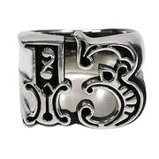 Number 13 Tribal Sterling Silver Ring