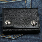 Genuine Cowhide Leather Biker Wallet