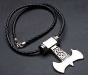 Sterling Silver Thors Hammer Pendant Necklace-Bikerringshop