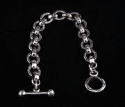 Tribal Loop Silver Chain Men's Bracelet